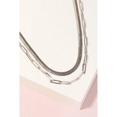 Length (Shortest Chain): 16" + 2" Extender Layered Necklaces Silver, Gold Necklace Layered, Layered Necklace, Paper Clip, Layered Necklaces, Silver Necklaces, Silver Gold, Gold Necklace, Chain