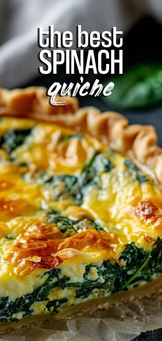 the best spinach quiche recipe is on display