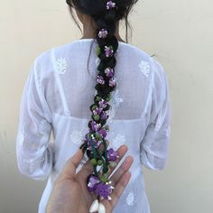 Adorn your hair with this Purple Crochet Hair Parandi a timeless beauty of flowers. With an amalagamation of the art of hand crochet. Crochet Hair Flower Braid, Parandi Braid, Indian Cottagecore, Crochet With Beads, Scream Outfits, Hair Accessories Braids, Hair Yarn, Crochet Purple, Diy Crafts Love