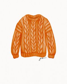 an orange sweater is shown on a white background with the words, i love you