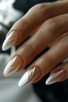 White Nails Navy And Silver Nails, Of White Nails, Stunning Nail Designs, Nail Art Trends, Nail Beauty, White Nail, Nails 2024