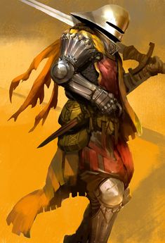 Knight Sketches and Illustrations by Kekai Kotaki | Concept Art World Dnd Soldier, Knight With Shield, Space Knight, Fantasy Stuff, Roleplay Characters