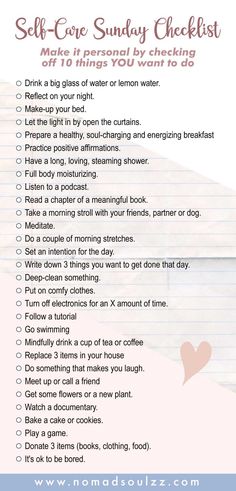 An Easy Recharging Self-Care Sunday Routine Checklist Sunday Routine, Skin Care Routine For 20s, Body And Mind, Yoga Routine, 30 Day Challenge, Self Care Activities, Self Care Routine, Self Improvement Tips, Skin Care Regimen