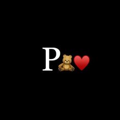 a brown teddy bear sitting on top of a black background with the word po in front of it