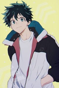 an anime character with black hair and blue eyes