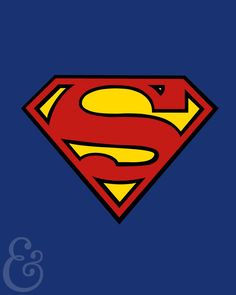 a superman logo on a blue background with the letter s in red, yellow and blue