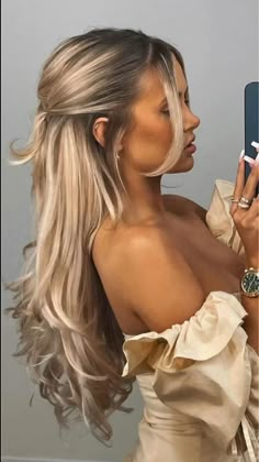 Cute Blonde Hair, Cute Blonde, Simple Prom Hair, Ball Hairstyles, Prom Hairstyles For Long Hair, Blonde Hair Looks, Hair Color For Women, Long Blonde