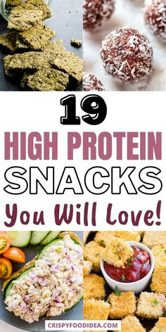 Here you get some delicious high protein snack recipes for busy work and on the go. High Protein Ideas, Protein Snack Ideas, High Protein Snack Recipes, Protein Snacks Recipes, High Protein Low Carb Snacks, Protein Ideas, Healthy High Protein Snacks, Bariatric Friendly Recipes, Protein Dinner