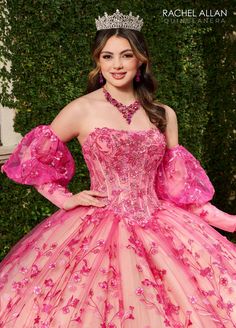 Ballgown Skirt, Beaded Corset, Tulle Applique, Long Sleeve Ball Gowns, Corset Boning, Corset Dress Prom, Dresses Quinceanera, Rachel Allan, Pipe Dream