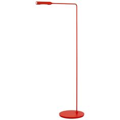 a red floor lamp on a white background