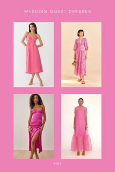 Invited to a wedding and dont know what to wear? Find the cutest pink Wedding Guest Dresses this guide Purple Wedding Guest Dresses, Yellow Wedding Guest Dresses, Red Wedding Guest Dresses, Purple Linen Dress, Green Wedding Guest Dresses, Pink Wedding Guest Dresses, Lace Caftan, Blue Wedding Guest Dresses, Floral Dress Wedding Guest