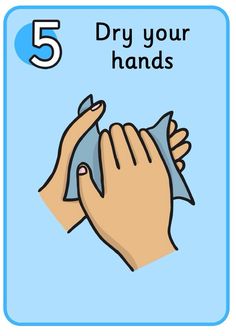 the five steps to dry your hands