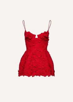 Night Out Outfit Clubwear, Lace Babydoll Dress, Babydoll Mini Dress, Magda Butrym, Red Floral Dress, Lace Babydoll, Night Out Outfit, 3d Effect