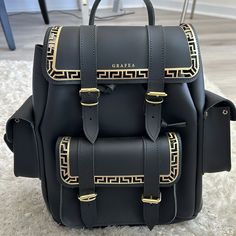 Grafea Hari Ii Greek Black Backpack Never Used Comes With Dust Bag Grafea Backpack, Cell Phone Holster, Stylish Backpacks, Phone Holster, Cute Backpacks, Cute Comfy Outfits, Walker Boots, Blush Makeup, Fit N Flare Dress