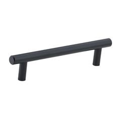 a black cabinet handle on a white background