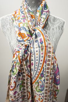 In a signature diaphanous floral print, this super soft Silk Scarf brings easy elegance to anything you wear it with. Big enough to wear as a wrap but fine enough to gather up and wear as a scarf. This tissue-weight scarf is made from a super soft silk blend in a variety of prints. One of a kind, unique individual piece. ** 72”x36” ** Hand Made ** 100% Silk ** Dry Clean only Product Type Premium Silk Scarves Overall 72"x36" Overall Product Weight 0.2 lbs Materials Silk Material Detail 100% Silk Block Printed Textiles, Silk Scarf Wrap, Weaving Art, Block Printing, Silk Material, Classic Collection, Silk Scarves, Silk Scarf, Color Patterns