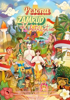 the poster for pesona zamrud kartligitura, with many people