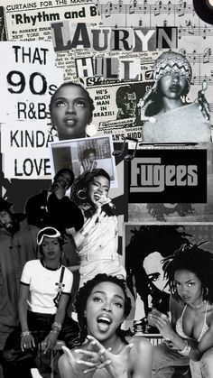 a collage of black and white photos with people in the background, some holding signs