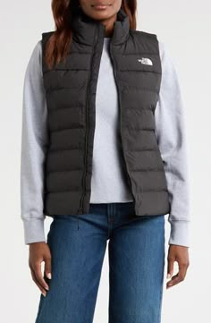 The North Face Aconagua 3 Puffer Vest | Nordstrom Women's Vests, North Face Womens, Black Puffer Vest, 60 Fashion, Wool Vest, Black Puffer, Outerwear Vest, Quilted Vest, Down Vest