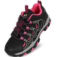 PRICES MAY VARY. WATER REPELLENT VAMP - Girls waterproof shoes made with anti water splashing fabric ,allows girls to play at will, Keeps their feet dry . NON-SLIP RUBBER SOLE -Girls trainers/hiking shoes specially feature lightweight durable rubber sole have deep flex grooves for maximum grips in all directions . COMFORTABLE SKIN FRIENDLY LINING: Comfy High-standard breathable material，aim to provide healthy comfy wearing experience. The insole selects EVA foam, more breathable, cushioned and l Girls Hiking, Running Trail, Waterproof Sneakers, Waterproof Shoes, Trail Shoes, Kids Luggage, Matches Fashion, Tie Shoes, Hiking Shoes