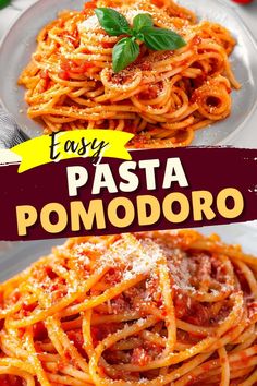 the cover of easy pasta pomodoro