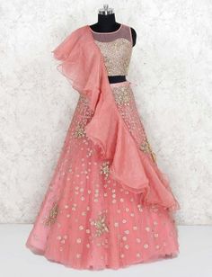 Bridal Chaniya Choli, Pink Net Fabric, Long Frocks For Girls, Latest Designer Lehenga, Latest Lehenga Choli, Wedding Lehenga Choli, Transparent Umbrella, Lehenga Choli Designs, Kids Party Wear Dresses