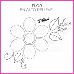 a flower with the words flor en alto relieve on it and an image of