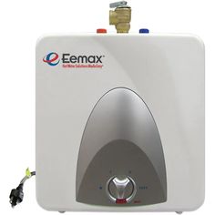 EEMax EMT1 Eemax Electric Mini-Tank. 1.3 Gallon Capacity Eemax Electric Mini Tank Water heater. The Eemax Series of Mini Tank Water Heaters gives you a small, compact design with easy installation, and both wall and floor mounting options. Ideal for under the sink, providing instantaneous hot water. Quick Recovery time, small and compact, and easy to install. Commercial Bathroom Sinks, Tub Shower Doors, Water Heaters, Pvc Fittings, Electric Water Heater, Kitchen Soap Dispenser, Utility Sink, Wall Mounted Bathroom Sink, Well Pump