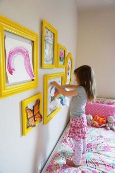 Diy Gallery Wall, Art Display Kids, Kids Room Organization, Playroom Ideas, Toddler Bedrooms, Toy Rooms, Cool Ideas, Kids Room Design, Toddler Room