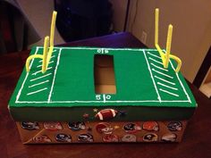 a cake shaped like a football field