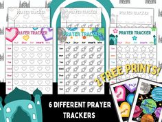 6 different printable prayer trackers for kids