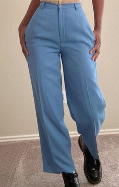 Women's Uniforms, Blue Dress Pants, Dresses Style, Women In Lingerie, Womens Dress Pants, Ootd Outfit