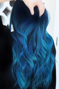 Hair Color 2017, Blue Black Hair Color, Brunette Ombre, Blue Black Hair, Cute Hair Colors, Black Hair Color, Trendy Hair Color, Hair Color Blue