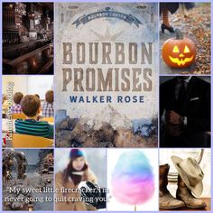 there is a collage of photos with pumpkins and people in the background, including an advertisement for bourbon