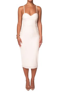 JLUXLABEL Private Retreat Midi Sheath Dress | Nordstrom Midi Sheath Dress, Sheath Dress, Adjustable Straps, White Dress