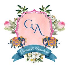 Wedding logo GA logovector #graphicdesign #logoshift #logodiy👍 Wedding Logo Ideas, Exam Tension, Logo Design Graphics, Housewarming Invitation