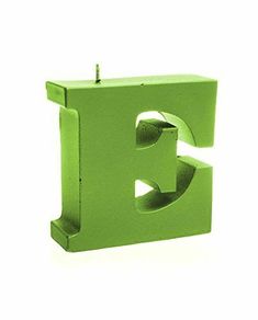 the letter b is made out of green plastic and sits in front of a white background