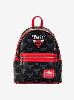 Cheer on your team and carry all of your needs for the big game with this Chicago Bulls mini backpack! Featuring a "Chicago Bulls" patch applique on the top of this bag's design the canvas features an allover debossed print of the NBA team's logo for a style perfect for any Chicago fan. Also features silver-tone hardware an enamel brand badge adjustable shoulder straps and an interior Bulls logo pattern. Chicago Bulls Logo, Bulls Logo, Bull Logo, Loungefly Bag, Nba Chicago Bulls, Backpack Brands, Jansport Backpack, Chicago Bulls, Mini Backpack