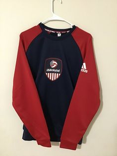 Adidas Usa Volleyball Sweatshirt Size Small Navy Blue/Red. Condition is New with tags. Shipped with USPS Priority Mail. Volleyball Sweatshirts, Usa Volleyball, Red Fashion, Accessories Men, Priority Mail, Volleyball, Adidas Jacket, Fashion Clothing, Athletic Jacket