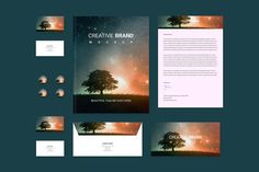 the creative brand identity is designed to look like a tree with stars in the sky