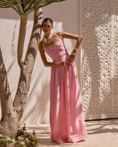 SO SWEET • Our Floss Halter Top and Maxi Skirt Set. Pink Maxi Skirt, Business Casual Outfits For Work, Top And Skirt, Wide Pants, Halter Style, Business Casual Outfits, Wide Waistband, Day And Night, Wide Straps