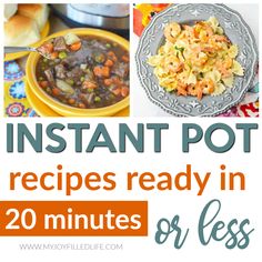 instant pot recipes ready in 20 minutes or less