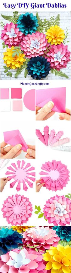 how to make paper flowers that look like they have been cut out and put together