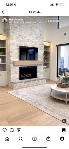 the living room is clean and ready to be used for tvs, fireplaces, and bookshelves