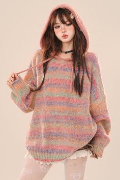 ❤︎ Color Bomb Gradient Stripe Hoodie Sweater❤︎
⚠This item will take about 15 days to ship.