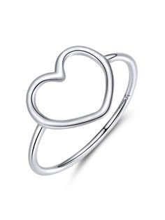 BAMOER Sterling Silver 925 Simple Minimalist Heart Finger Rings For Women Wedding Engagement Statement Jewelry Silver    925 Sterling Silver     Fine Jewelry, size features are:Bust: ,Length: ,Sleeve Length: Heart Promise Rings, Timeless Ring, Silver Rings Simple, Heart Engagement Rings, Silver Heart Ring, Heart Shaped Rings, Finger Rings, Rings Simple, Sterling Silver Heart