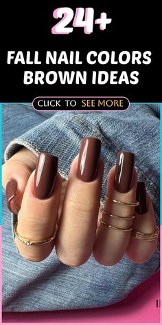 Get ready to slay this fall with our stunning brown nail colors and design ideas! Whether you're a fan of earthy neutrals or rich chocolate tones, we have the perfect shades to match your fall wardrobe. Elevate your nail game with our creative design suggestions, including floral motifs, abstract patterns, and more. Embrace the beauty of the season with a chic and stylish manicure that reflects your personal style. #FallNailColors #BrownNailDesign #AutumnNailInspiration Nail Colors Brown, Nail Whitening, Brown Nail Art, Fall Nail Ideas, Brown Nails Design, Fall Manicure, Fall Gel Nails, Square Nail Designs