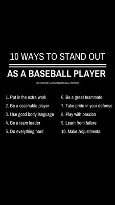 a baseball player's 10 ways to stand out as a base ball player poster