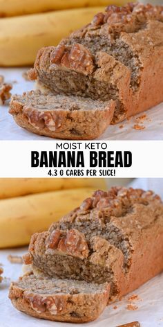 Keto Banana Bread with Almond Flour Banana Bread With Almond Flour, Bread With Almond Flour, Keto Banana, Keto Banana Bread, Low Carb Low Sugar, Diet Breakfast Recipes, Fat Foods, Banana Bread Recipe, Low Carb Dinner Recipes