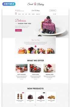 the website design for sweet bakery, which is designed to look like it has many different dessert